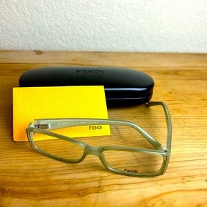 Fendi Olive Green Rectangular Women's Glasses